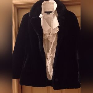 Elegant Black Faux Mink  Fur 💝🖤💝🖤2 In 1 Coat